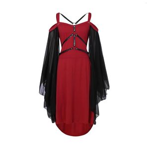 Robes décontractées imcute gothic punk slinge robe dames cousant bandage maigre perspective princesse mandeve longue jupe de sorcière lolita japonaise