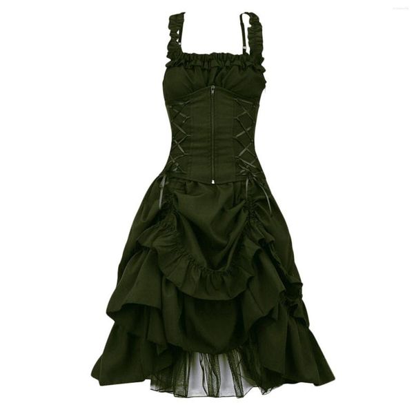 Vestidos casuales en verano para mujeres 2023 de talla grande gótico Vintage vestido Steampunk Retro corte princesa sin mangas adolescentes