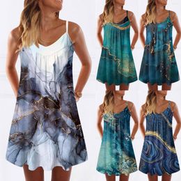 Casual jurken Onafhankelijkheidsdag voor dames Amerikaans 4 van juli gedrukt Boho Sundress Mouwloze Straight Mini Summer Jurk Vrouwen