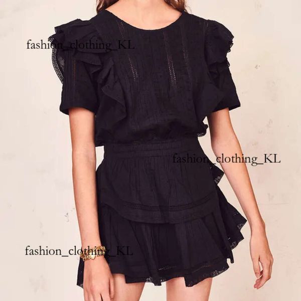 Vestidos informales inspirados en mini vestido negro algodón algodón con volantes algaminados de manga corta verano dulces mujeres damas bhimian estilo 930