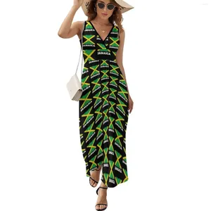 Vestidos casuales Jamaica Bandera Nacional Distress Vestido sin mangas Fiesta Mujer Verano 2024