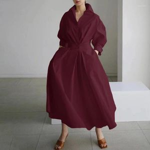 Vestidos casuales Japón vestido largo coreano para mujer niña falda verde ropa de mujer elegancia ropa de cuello vuelto