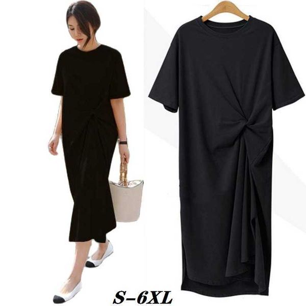 Robes décontractées version coréenne de robes d'été pour femmes été 2022 mode grande taille décontracté femmes robes nouveau mince longue t-shirt robe Z0506