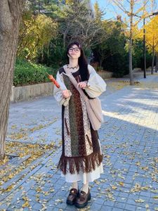 Robes décontractées Korobov Chic Love Jacquard Sundress Femmes Vente d'hiver Vestidos de mode coréenne Para Mujer