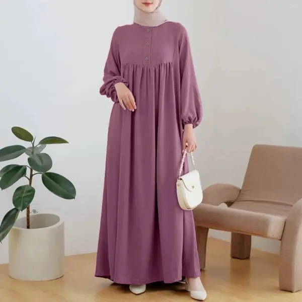 Robes décontractées dames robe de mode musulmane abaya isiamic vêtements femmes élégants manches longues robe vestidos causal lâche Ramadan
