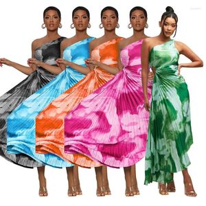 Casual jurken dames dames geverfde mouwloze schuine schouderfit asymmetrische wijd uitlopende jurk zomerstraat verbluffend