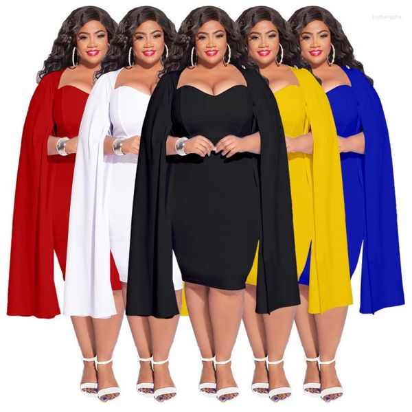 Robes décontractées Grandes femmes Mode et tempérament Wrap Hip Dress Splicing Irregular Design 2023 S'il vous plaît contacter