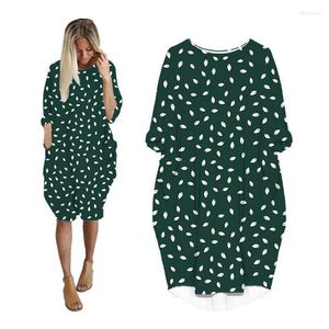 Vestidos casuales Leaf Midi para mujer de manga larga de moda coreana ropa de mujer ropa de calle de talla grande ropa de mujer vestido de Navidad