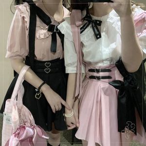 Vestidos informales Lolita Sweet Girl Strap Mini Dress Japan Style Preppy Kawaii Cute Pleated Sfarter for Women Y2K A-Line JSK Vestidos