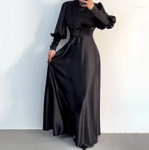 Robes décontractées jupe longue pour femmes 2023 automne mode pull col haut princesse manches taille robe enveloppée