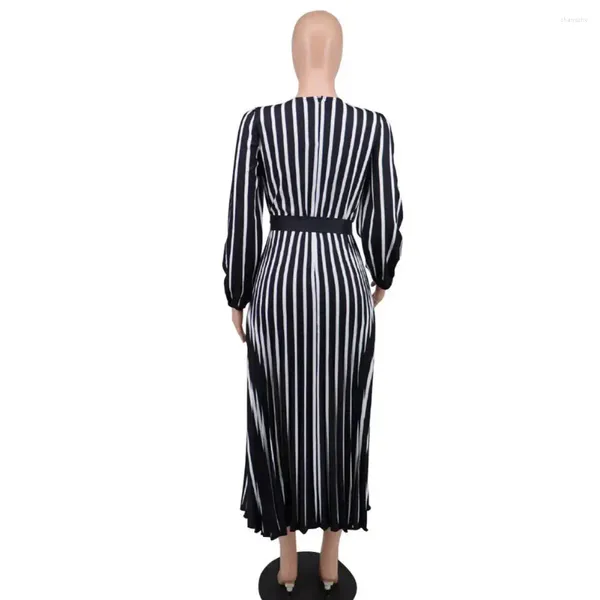 Vestidos casuales Vestido de manga larga de ajuste suelto Midi de mujer elegante con un diseño fluido de una línea para ropa de otoño de primavera con