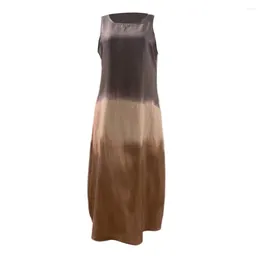 Casual jurken los fit midi jurk vest type stijlvolle gradiënt kleurblok voor dames zomer feestjes strand dadels uitjes