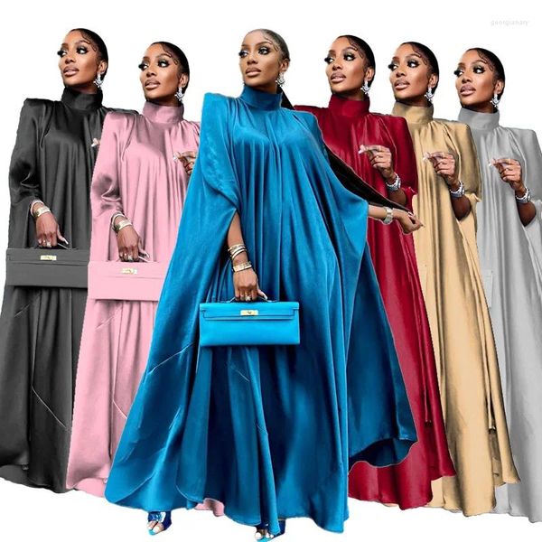 Robes décontractées Robe musulmane en vrac Dubai manches chauve-souris femmes Abaya solide Ramadan 2024 Islam vêtements africain caftan Jilbab Hijab longue robe