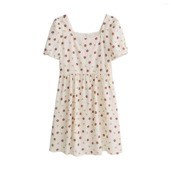 Lässige Kleider Liebe Square Neck Chiffon Kleid für Frauen Sommer kleiner Mann mit einer umwickelten Taille Y2k formelle Anlässe Vestidos 2023
