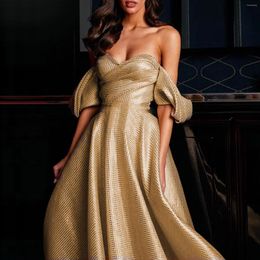 Robes décontractées luxe élégant hors épaule grande balançoire robe de mariée pour les femmes tunique formelle robes de soirée fête longue demoiselle d'honneur