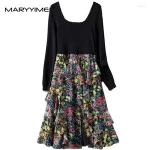 Robes décontractées Maryyimei Fashion printemps automne robe de robe de femme