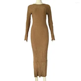 Robes décontractées Matériel: Cette robe tricotée est en tissu de polyester en coton qui respirant douce et confortable.