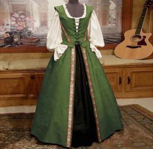 Casual Jurken Middeleeuwse Retro Gothiced Hofjurk Dames Herfst Winter Bloemenprint Baljurken Tweedelig Elegant Kostuum Vestido Cas6042087