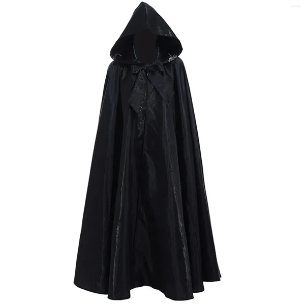 Robes décontractées Médiéval Retro Hoodèded Cloak Halloween Cosplay Witches Vampire Lace Costume Carnival Party Performance Cape Gothic Robe
