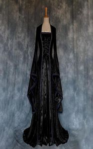 Casual jurken Middeleeuwse heksenjurk voor vrouwen enge Halloween Carnival Party Cosplay Performance Kleding Middle AGES VAMPIRE BRID9907234