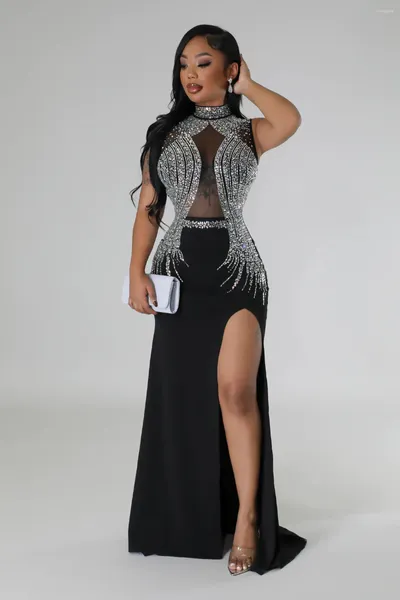 Vestidos informales Mesh Drinestone Prom Vestid