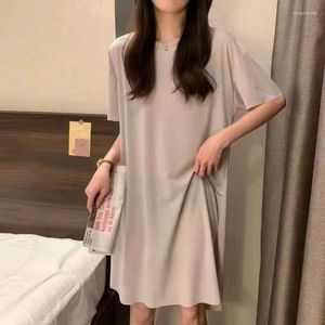 Casual Jurken Halflange Oversized T-shirt Jurk Dunne Losse Pyjama Vrouwelijke Vintage Dongdaemun Koreaanse Kleding Formele Vrouwen Elegant