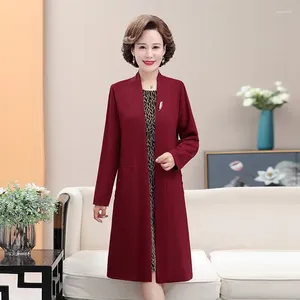 Robes décontractées mère d'âge moyen automne hiver robe de soie scintillante vêtements robes deux pièces costume style veste fête