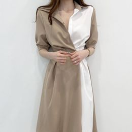 Robes décontractées Midi en Vintage Playa Femmes Vêtements pour femme Boho Robe Ensembles Urban Coréen Dongdaemun 2023 Robe élégante Harajuku 230419