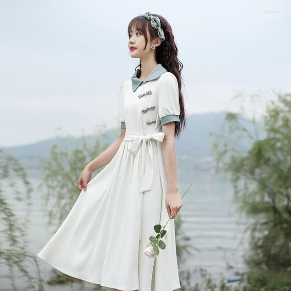 Vestidos casuales Midi longitud estilo chino vestido gótico para mujeres 2023 Harajuku básico elegante mujer mono urbano ropa de graduación bata