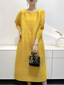 Casual jurken Miyake 2024 Spring zomerjurk dames geplooide rok