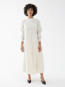 Miyake Plissé Col Roulé Bud Robe Femmes 2023 Original Designer Causal Lâche Plus La Taille Lanterne Manches Cardigan Longues Vestes