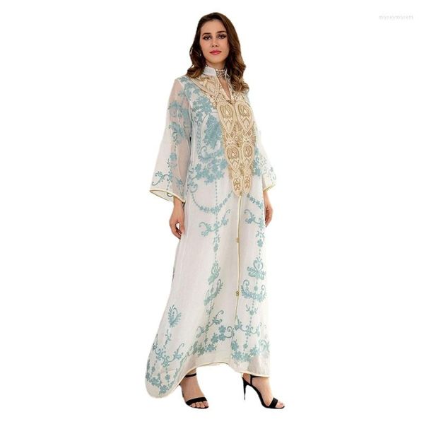 Robes Décontractées Caftan Marocain Femme Musulmane Robe Eid 2023 Luruxy Brodé Turquie Arabe Oman Dubaï Jalabiat Islamique Abayas Soirée