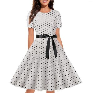 Vestidos casuales Vestido de madre de la novia Vestido de cóctel con estampado vintage para mujer Midi de trabajo corto para mujer Verano