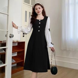 Robes décontractées Moyisu Fashion Elegant Retro Square Collar Robe Femme Flare Sleeve Bow Office Sweet Jirt Spring Summer Français