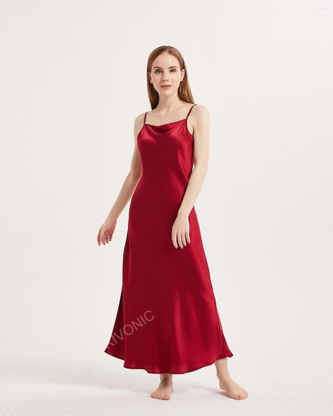 Vestidos casuales Mulberry Silk Diana Slip Dress Satén Mujer Camisón Mujer Sin mangas Cami Camisón Homewear Ropa de dormir Ropa de dormir Camisón