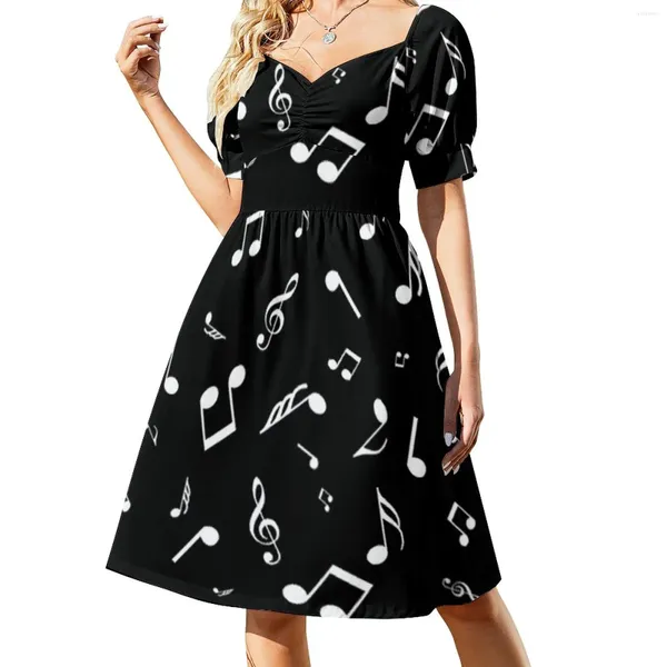 Vestidos casuales Notas musicales Allovers Vestido sin mangas Fairy Summer Ladies 2023