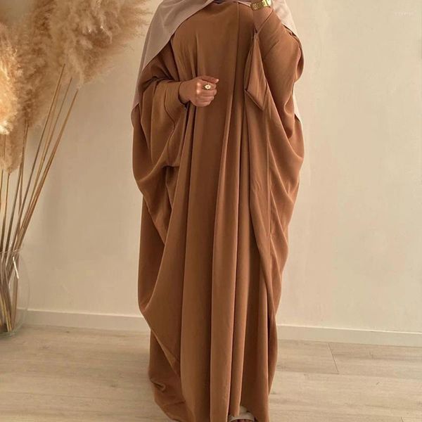 Robes décontractées Femmes musulmanes Hijab Robe Prière Vêtements Bat Wing Robe Islamique Dubaï Arabe Turc Arabie Saoudite 2023 Dernier style