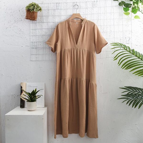 Vestidos casuales de muselina de algodón para mujer, Vestidos de verano sexis con cuello en V y volantes, elegante vestido largo de fiesta, oferta para mujer, Nuevo En Vestidos