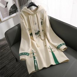 Robes décontractées Style National Femmes Hanfu Classical Cheongsam Vintage Elegant Fairy Chinese Long Manche à manches à sweat à sweat à sweat Han