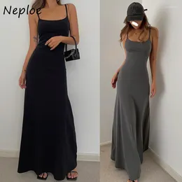 Casual jurken Neplooe American Sexy Solid Riem jurk voor vrouwen zomer slanke taille A-lijn y2k grunge mid-length bodemvestidos