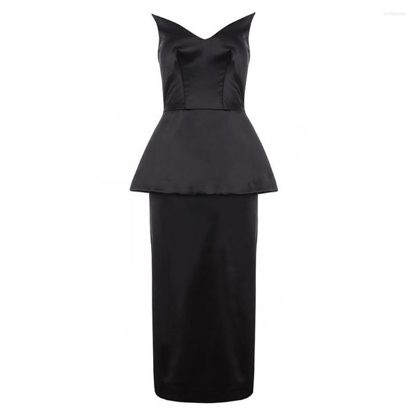 Casual Jurken Mooie Vrouwen Jurk Bodycon Elegante Zwarte Zomer Herfst Dames Kleding Party Club Celebrity Strapless Sexy