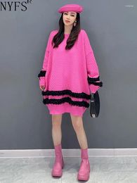 Robes décontractées NYFS 2024 Hiver Coréen Sweater Robe Vestidos Robe Elbise Loose Plus taille