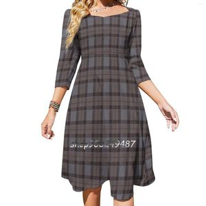 Robes décontractées Outlander Tartan-Fraser Tartan chérie noeud robe évasée Design de mode grande taille ample Sassenach Fraser