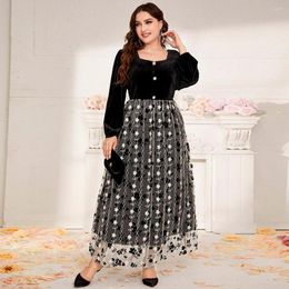 Casual jurken oversized zwarte maxi lange jurk vrouwen plus size dames kleding vestidos de talla grande streetwear avond feest rok ol