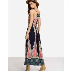 Casual Jurken Ouder-kind Jurk Zomer Boheemse Eendelig Vestido Mode Harnas Lek Terug Mouwloze Taille Schouder