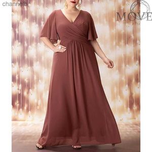 Robes décontractées grande taille 4XL 5XL soirée robes longues Maxi soirée robe à col en V 2023 grande taille robe formelle pour les femmes 2022 Designer de luxe L230520