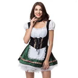 Robes décontractées Plus Taille 4XL Halloween Party Robe pour femmes Oktoberfest Costumes Serveuse Tenues Cosplay Carnaval Lace Up Corset