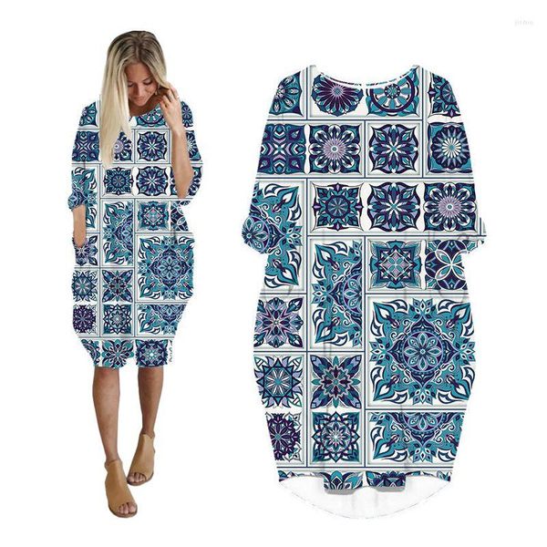 Robes décontractées grande taille noël pour les femmes mode à manches longues Style coréen femme vêtements dames vêtements Midi femme robe Paisley