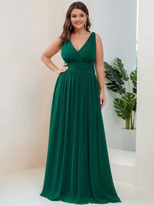 Vestidos casuales de talla grande de noche largo con cuello en V profundo sin mangas hasta el suelo 2023 siempre bonito de tafetán elegante vestido de dama de honor para mujer 230221