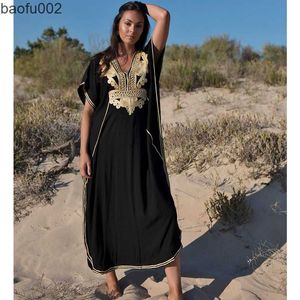 Robes Décontractées Plus La Taille Caftan Tunique Robe De Plage Maillot De Bain Maillot De Bain Cover Up Femmes D'été Beachwear Paréos Robe De Plage Sarongs W0315